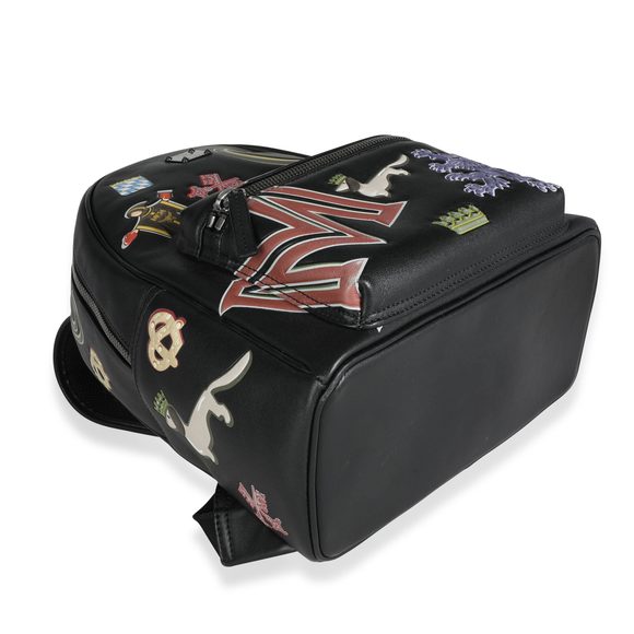 MCM Black Leather Victory Patch Stark Backpack - Picture 5 of 7